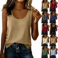 thumbnail image 1 of Womens Cotton Linen Sleeveless Round Neck Blouse Side Slit Button Accent Breathable Summer Red, 1 of 6