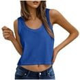 thumbnail image 1 of Womens Cotton Linen Tank Tops, Sleeveless Shirts for Women Summer Lightweight Casual Loose Fit Solid Color Cropped Crewneck Dressy Vest Blouses, 1 of 7