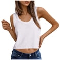 thumbnail image 1 of Womens Cotton Linen Tank Tops, Sleeveless Shirts for Women Summer Lightweight Casual Loose Fit Solid Color Cropped Crewneck Dressy Vest Blouses, 1 of 7
