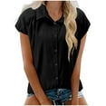 thumbnail image 1 of Womens Cotton Linen Tops Business Casual Outfits Dressy Casual Blouse Summer Button Down Shirts 2025, 1 of 5