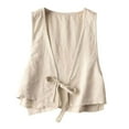 thumbnail image 1 of Womens Cotton Linen Vest Casual Loose V Neck Sleeveless Vests Jacke, 1 of 5
