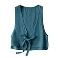 thumbnail image 1 of Womens Cotton Linen Vest Casual Loose V Neck Sleeveless Vests Jacke, 1 of 5