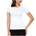 thumbnail image 1 of Womens Cotton Maternity Nursing Top Short Sleeve Round Neck Solid Color Pullover Blouse White XXL, 1 of 4