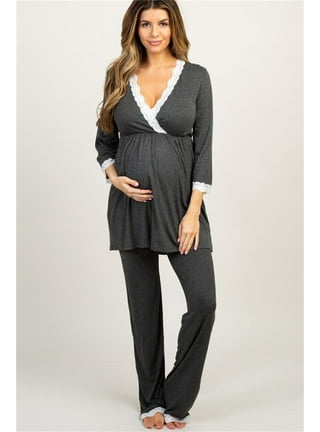 by İGP Women's Ecru Pregnant Maternity Pajama Set Mecit - Trendyol