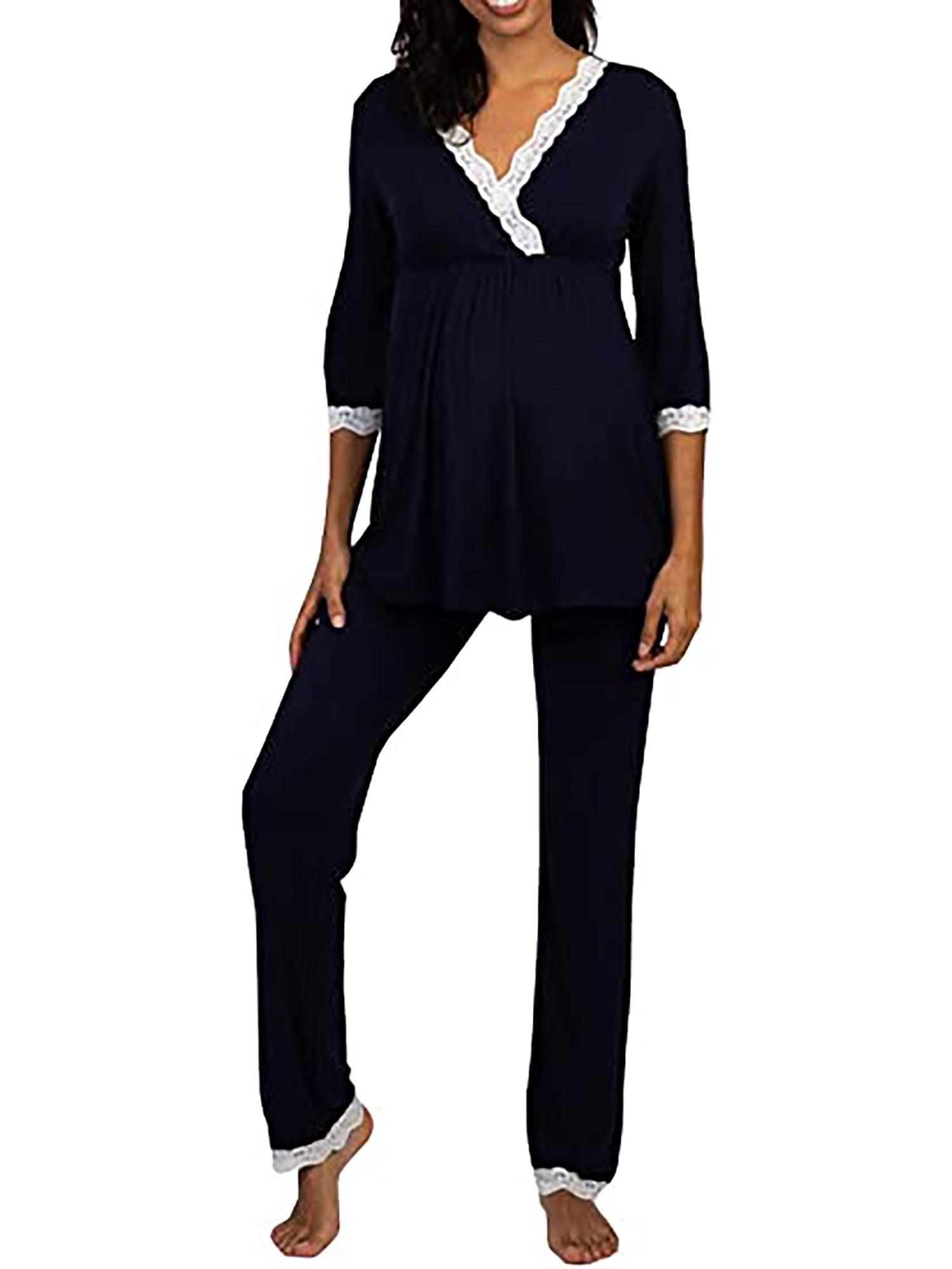 100% Cotton Postpartum Women Clothes Set Breastfeeding Sleepwear Maternity  Pajamas Set Camison Lactancia Hospital Nursing