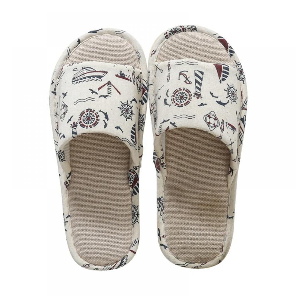 Womens Cotton Memory Foam Summer House Slippers Slides Indoor Bedroom