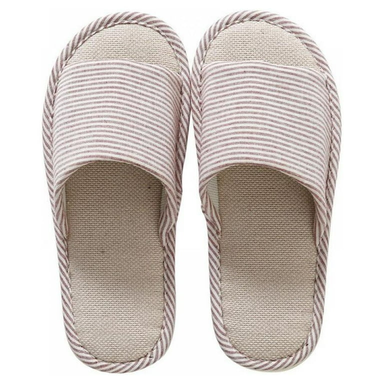 Womens Cotton Memory Foam Summer House Slippers Slides Indoor