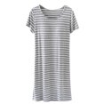thumbnail image 1 of Womens Cotton Nightgown New Plus Size Pajamas for Women Mid Length Sleepshirts Striped Night Gowns Padded Sleepwear Soft Lightweight Robes Gray 3XL, 1 of 3