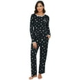 thumbnail image 1 of Womens Cotton Pajama Sets with Long Sleeves and Long Pants 2pcs Round Neck Sleepwear Sets for Women Soft Loungewear Set with Pockets Cute Star Print Women Nightwear Sets, S-XXL, 1 of 10