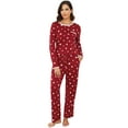 thumbnail image 1 of Womens Cotton Pajama Sets with Long Sleeves and Long Pants 2pcs Round Neck Sleepwear Sets for Women Soft Loungewear Set with Pockets Cute Star Print Women Nightwear Sets, S-XXL, 1 of 10