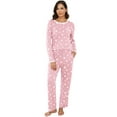 thumbnail image 1 of Womens Cotton Pajama Sets with Long Sleeves and Long Pants 2pcs Round Neck Sleepwear Sets for Women Soft Loungewear Set with Pockets Cute Star Print Women Nightwear Sets, S-XXL, 1 of 10