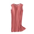 thumbnail image 1 of Womens Cotton Pajama in Clearance Night Gown for Women Soft Comfy Sleeveless Crewneck Nightshirts Trendy Mid Length Sleep Shirt with Padded New Red M, 1 of 7