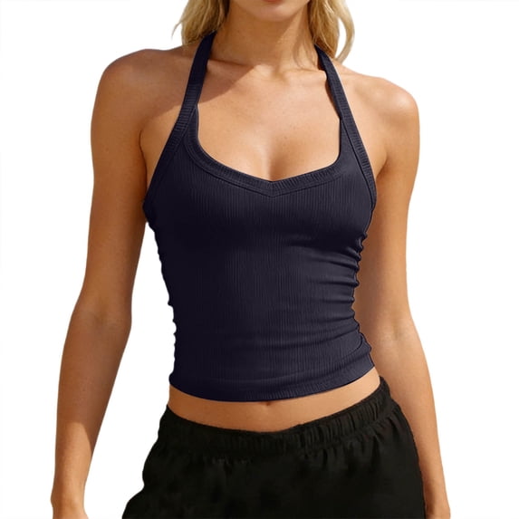 Womens Cotton Ribbed Square Neck Tank Tops Basic Backless Sleeveless Summer Cami Shirts 2026