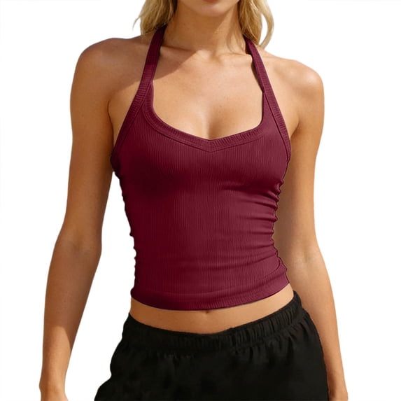 Womens Cotton Ribbed Square Neck Tank Tops Basic Backless Sleeveless Summer Cami Shirts 2026