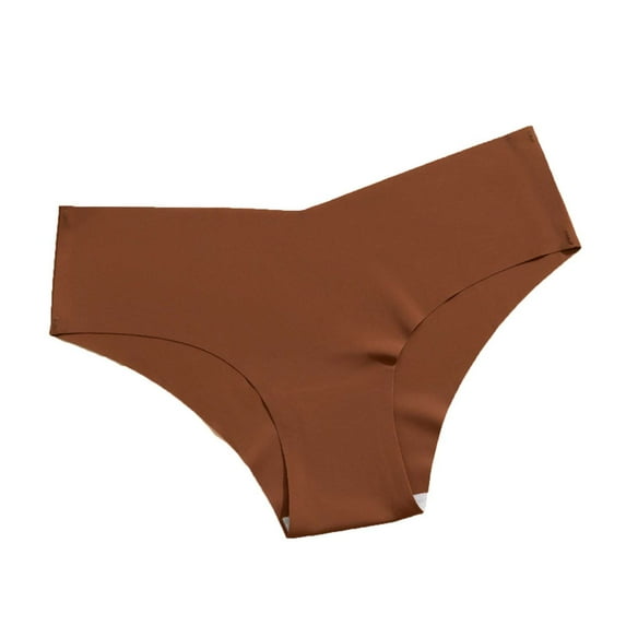 Womens Cotton Seamless Panties - No Show & No VPL Cheeky Underwear, Breathable 100% Cotton for Everyday Comfort, Color Coffee,Size L