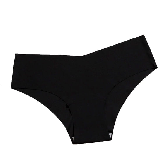 Womens Cotton Seamless Underwear No Show & No VPL Panties, Cheeky Cut Black - Breathable Comfort for Everyday Wear,Size M