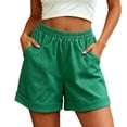 thumbnail image 1 of Womens Cotton Shorts High Waisted Comfy Athletic Solid Shorts with Pockets Loose Fit Daily Shorts, 1 of 6