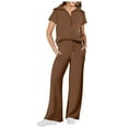 Womens Cotton ShortsWomen 2 Piece Outfits Sweatsuit Summer Half Zip
