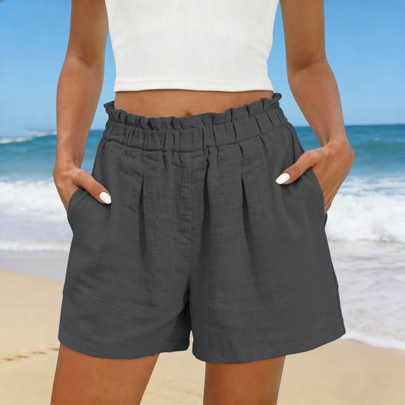 Womens Cotton Sweat Shorts Casual Summer Short Loose Elastic Waist Lounge Running Athletic Shorts with Pockets