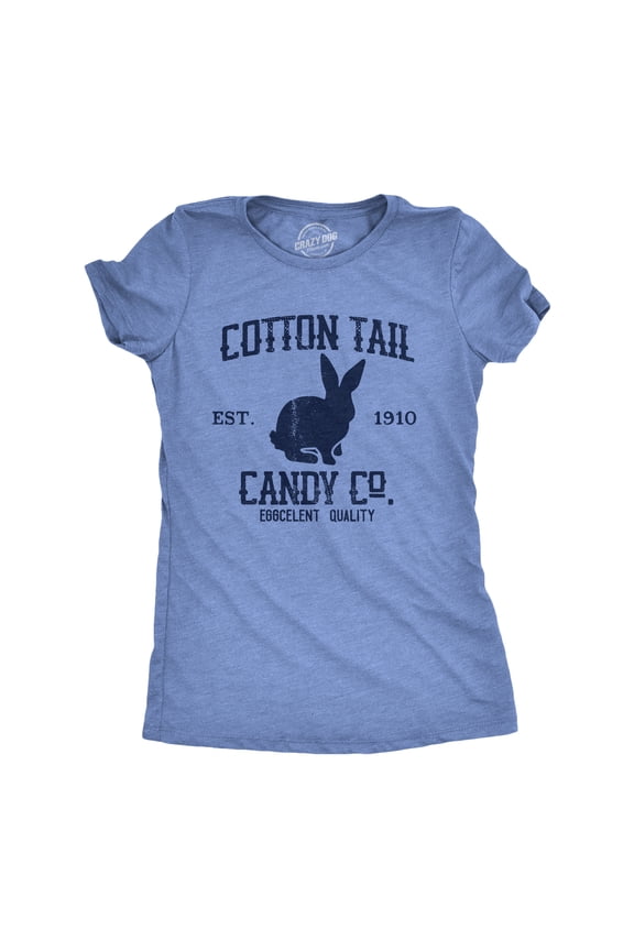 Womens Cotton Tail Candy Co T Shirt Funny Easter Sunday Chocolate Bunny Rabbit Tee for Ladies Womens Graphic Tees