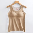 thumbnail image 1 of Womens Cotton Thermal Fleece Lined Underwear Tops Cami Tank Top Vest Sleeveless Shirts Camisole Warm Base Layer Cami Vest Underwear Tops Beige XL, 1 of 3