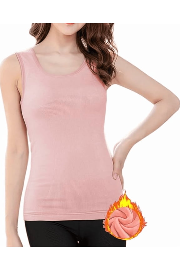 Womens Cotton Thermal Fleece Lined Underwear Tops Cami Tank Top Warm Base Layer Vest