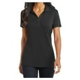 thumbnail image 1 of Womens Cotton Touch Performance Polyester/Spandex Polo T-Shirt Black X-Small, 1 of 6