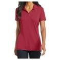 thumbnail image 1 of Womens Cotton Touch Performance Polyester/Spandex Polo T-Shirt Chili Red Large, 1 of 6