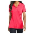 thumbnail image 1 of Womens Cotton Touch Performance Polyester/Spandex Polo T-Shirt Hot Coral Small, 1 of 6