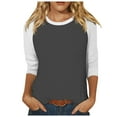 thumbnail image 1 of Womens Cotton Tshirts,Womens Shirts,Women 3/4 Sleeve Top Summer Casual Versatile Raglan Shirt Round Neck Casual Shirt Top(Size:M), 1 of 5