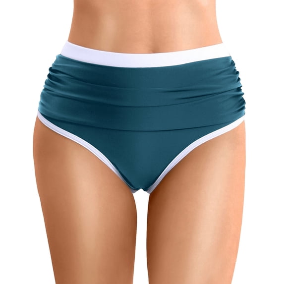 Womens Cotton Underwear High Cut Triangle Seam Enhanced Panties for Women,Navy,S