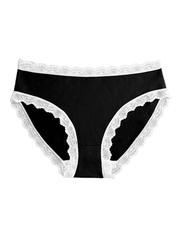 Womens Cotton Underwear Lace Brazilian Panties Soft Breathable Cotton Bikini for Ladies