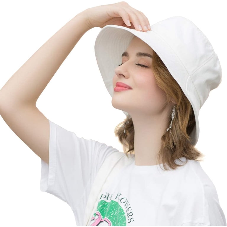 Womens Cotton Wide Brim Sun Hats UPF50+ UV Packable Beach  display picture 1