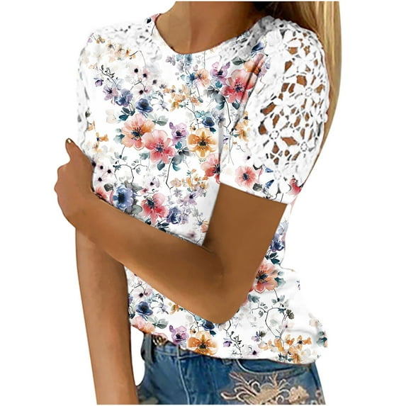 Womens Country Graphic Tees Vintage Trendy Women Blouses for Work Short Sleeve Women Clothing Tops