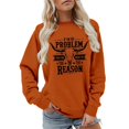 thumbnail image 1 of Womens Country Music Western Sweatshirts I'm The Problem Letter Print Cowgirl Pullover Vintage Cow Skull Top, 1 of 4