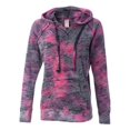 thumbnail image 1 of Womens Courtney Burnout V-Notch Hooded Sweatshirt, Raspberry Swirl - Large, 1 of 1