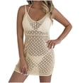thumbnail image 1 of Womens Cover Ups for Swimwear Hollow Out Crochet V Neck Bathing Suits Cover Up Summer Sleeveless Swimsuits Coverup, 1 of 6