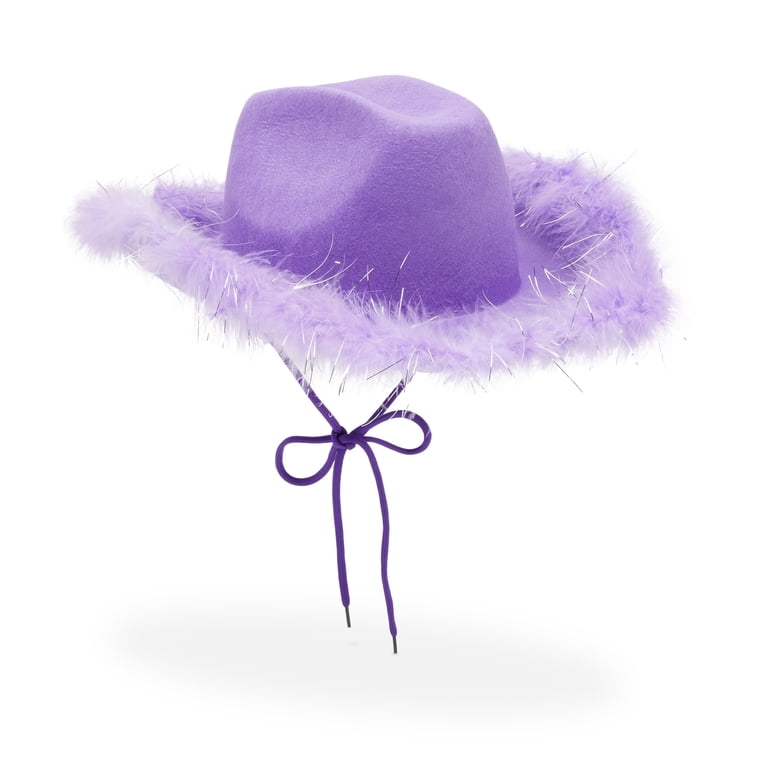 Womens Cowboy Hat - Cute, Fluffy, Sparkly Cowgirl Hat with  display picture 1