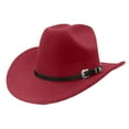 thumbnail image 1 of Men's Cowboy Hat Leather Hat for Men Red Cowboy Hats Western Cowboy Cap M, 1 of 3