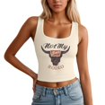 thumbnail image 1 of Womens Cowgirl Tank Tops Sleeveless Cowboy Graphic Country Cropped Cami Shirts Casual Slim Fit Workout Camisoles, 1 of 4