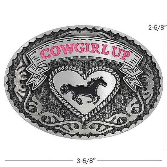 Womens Cowgirl Up Rodeo Western Horse Belt Buckle Silver Cowboy Horse Rodeo 050
