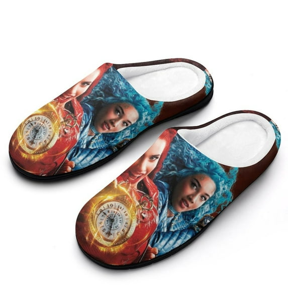 Womens Cozy Slippers Descendants Warm Soft Plush Slipper Slip-on House Shoes for Home Indoor Outdoor
