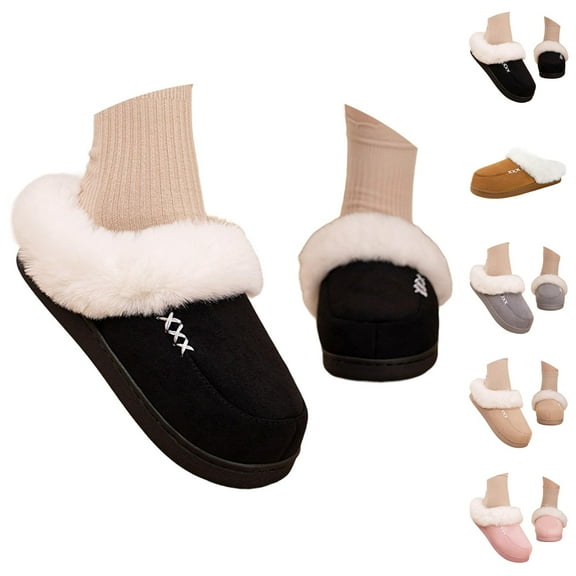 Womens Cozy Slippers Fuzzy House Indoor Soft Slides Women's Winter Slippers Fuzzy Shoes Cozy Indoor Outdoor Comfortable Soft Warm On Slides For Ladies