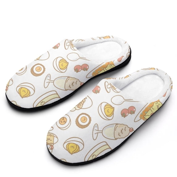 Womens Cozy Slippers Gudetama Warm Soft Plush Slipper Slip-on House Shoes for Home Indoor Outdoor