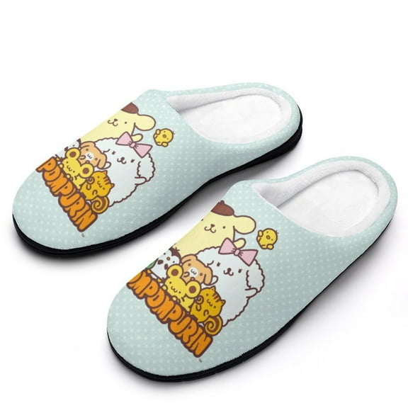 Womens Cozy Slippers Pompompurin Warm Soft Plush Slipper Slip-on House Shoes for Home Indoor Outdoor
