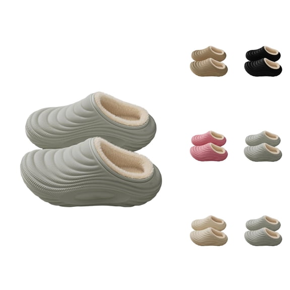 Womens Cozy Slippers Warm Fuzzy House Indoor Comfort Lined Slippers Indoor Outdoor Winter Shoes With Memory Foam Arch Support