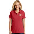 thumbnail image 1 of Womens Crashing Bowling Pins Moisture-Wicking Polo Shirt, Extra-Small Rich Red, 1 of 5