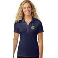 thumbnail image 1 of Womens Crashing Bowling Pins Moisture-Wicking Polo Shirt, Extra-Small True Navy, 1 of 5