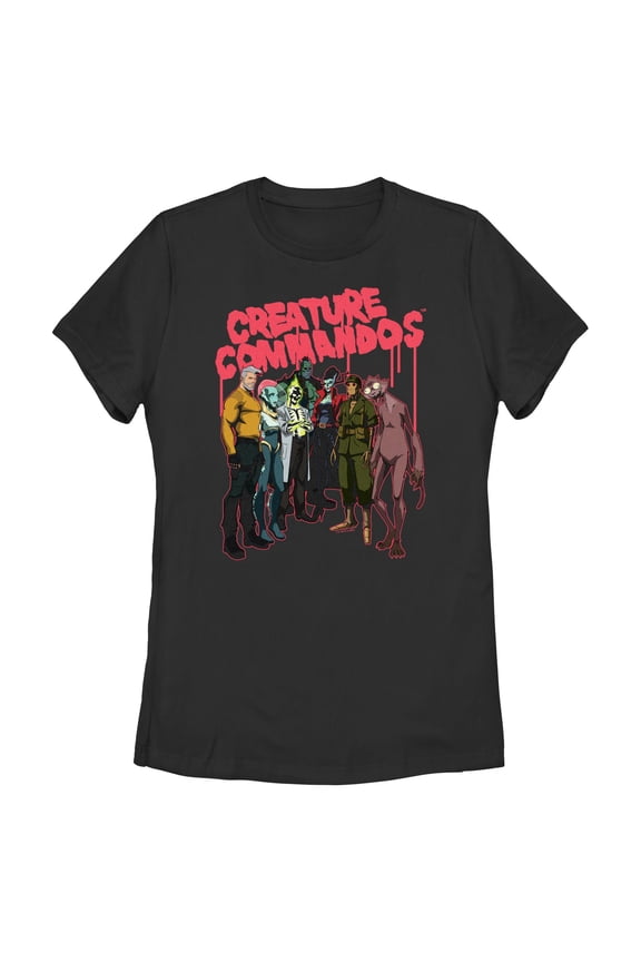 Womens Creature Commandos Graffiti Team Logo T Shirt