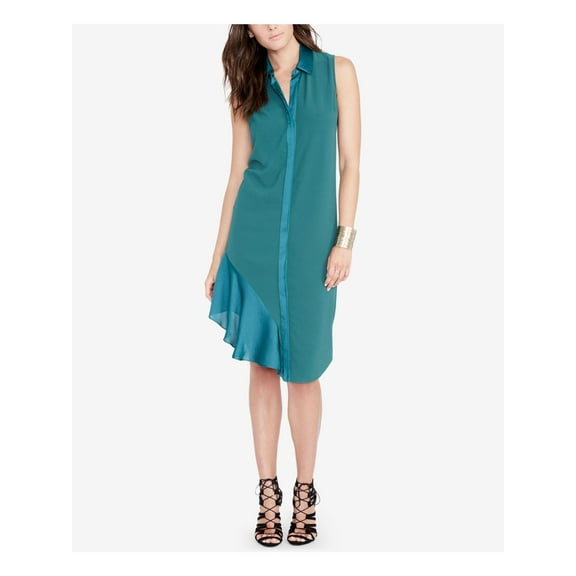 Womens Crepe Sleeveless Shirtdress